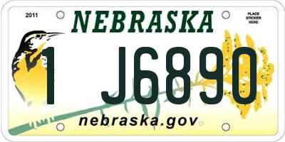 NE license plate 1J6890