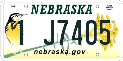 NE license plate 1J7405
