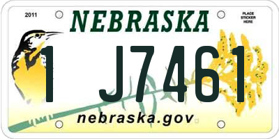 NE license plate 1J7461