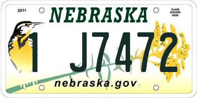 NE license plate 1J7472