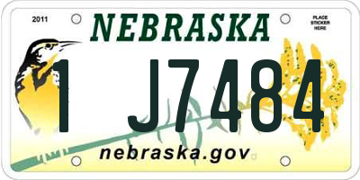 NE license plate 1J7484