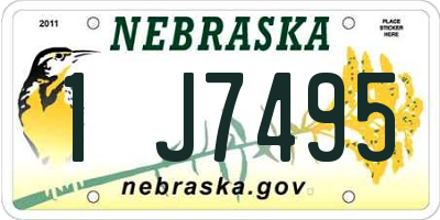 NE license plate 1J7495