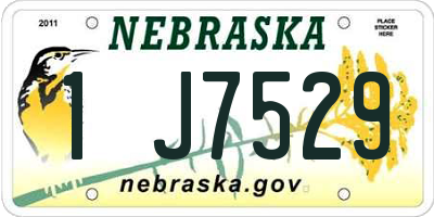 NE license plate 1J7529