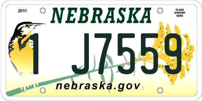 NE license plate 1J7559