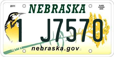NE license plate 1J7570