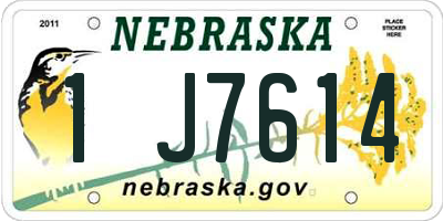 NE license plate 1J7614