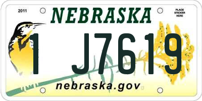 NE license plate 1J7619
