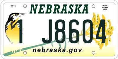 NE license plate 1J8604