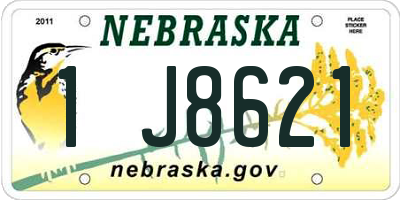NE license plate 1J8621
