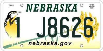 NE license plate 1J8626