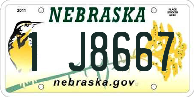 NE license plate 1J8667