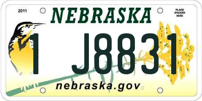 NE license plate 1J8831