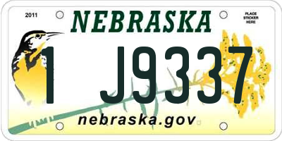 NE license plate 1J9337