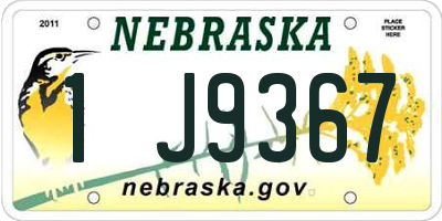 NE license plate 1J9367