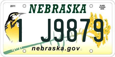 NE license plate 1J9879