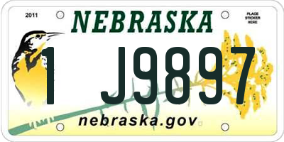 NE license plate 1J9897
