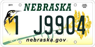 NE license plate 1J9904
