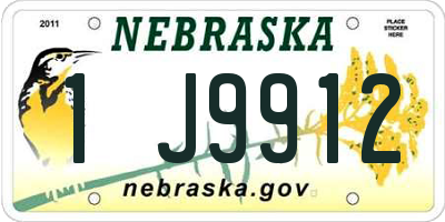 NE license plate 1J9912