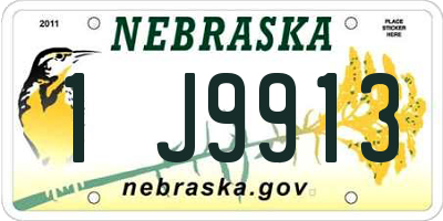 NE license plate 1J9913