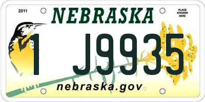 NE license plate 1J9935