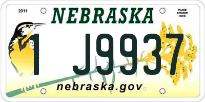 NE license plate 1J9937