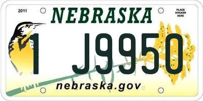NE license plate 1J9950