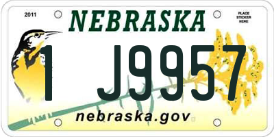 NE license plate 1J9957