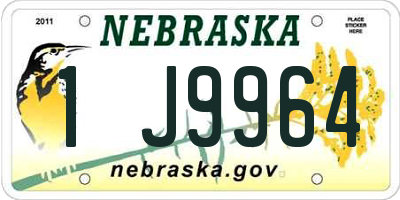 NE license plate 1J9964