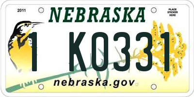 NE license plate 1K0331