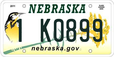 NE license plate 1K0899