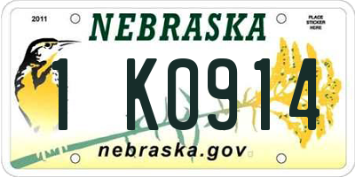 NE license plate 1K0914