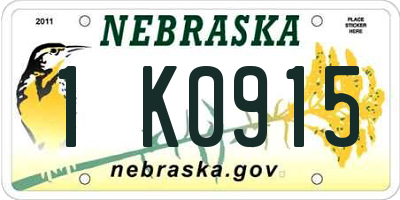 NE license plate 1K0915