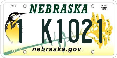 NE license plate 1K1021