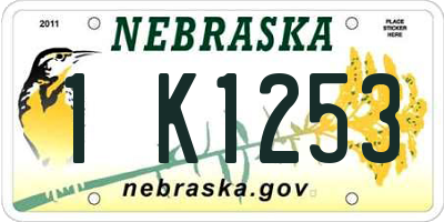 NE license plate 1K1253