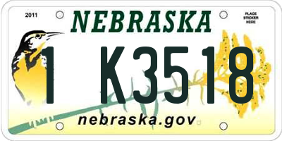 NE license plate 1K3518