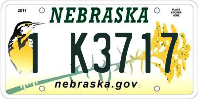 NE license plate 1K3717