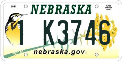NE license plate 1K3746
