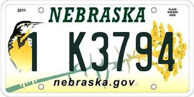 NE license plate 1K3794