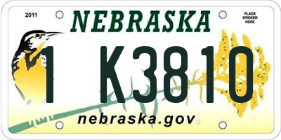 NE license plate 1K3810