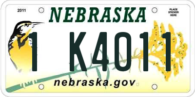 NE license plate 1K4011