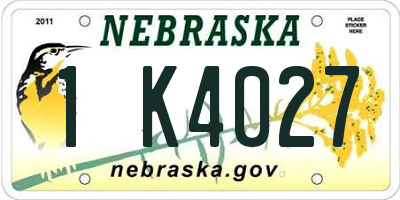 NE license plate 1K4027