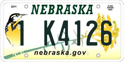 NE license plate 1K4126