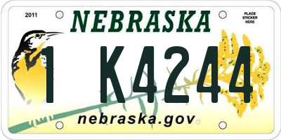 NE license plate 1K4244