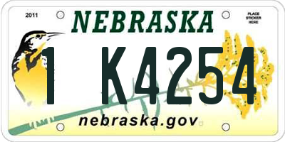 NE license plate 1K4254