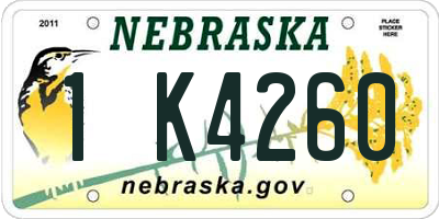 NE license plate 1K4260