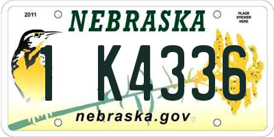 NE license plate 1K4336