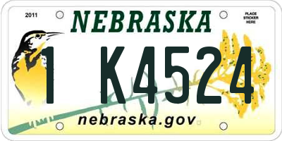 NE license plate 1K4524