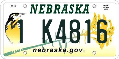 NE license plate 1K4816