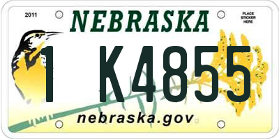 NE license plate 1K4855