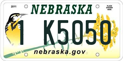 NE license plate 1K5050